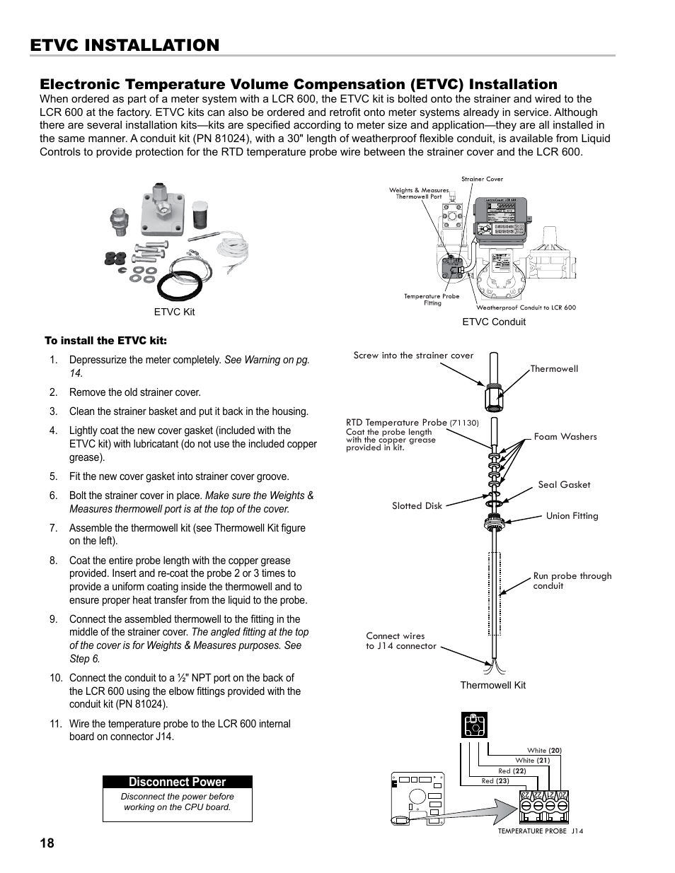 Etvc installation | Liquid Controls LCR 600 Install User Manual | Page 18 / 36