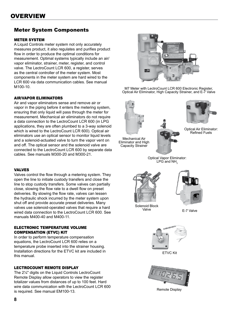 Overview, Meter system components | Liquid Controls LCR 600 Install User Manual | Page 8 / 36