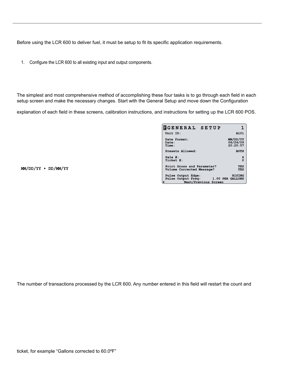 Lcr 600 setup, Lcr 600 setup overview | Liquid Controls LCR 600 Setup & Op User Manual | Page 22 / 68