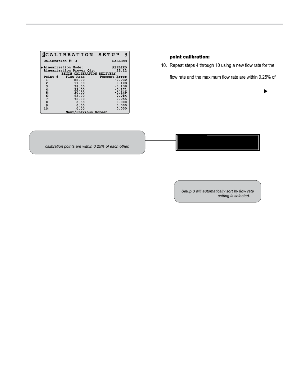 Calibration setup, Multi-point calibration proving - continued | Liquid Controls LCR 600 Setup & Op User Manual | Page 31 / 68