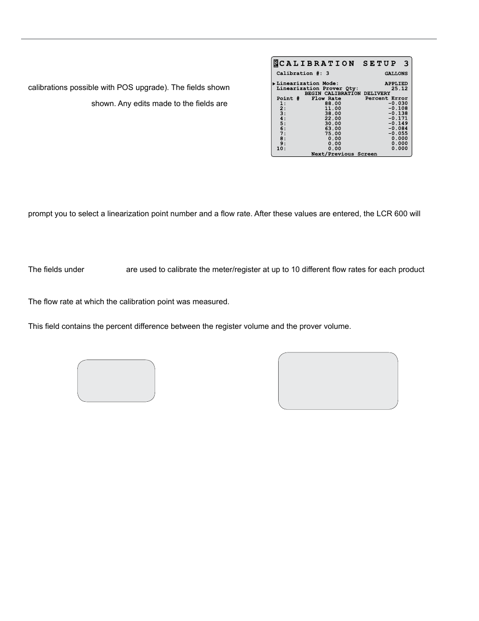 Calibration setup | Liquid Controls LCR 600 Setup & Op User Manual | Page 34 / 68