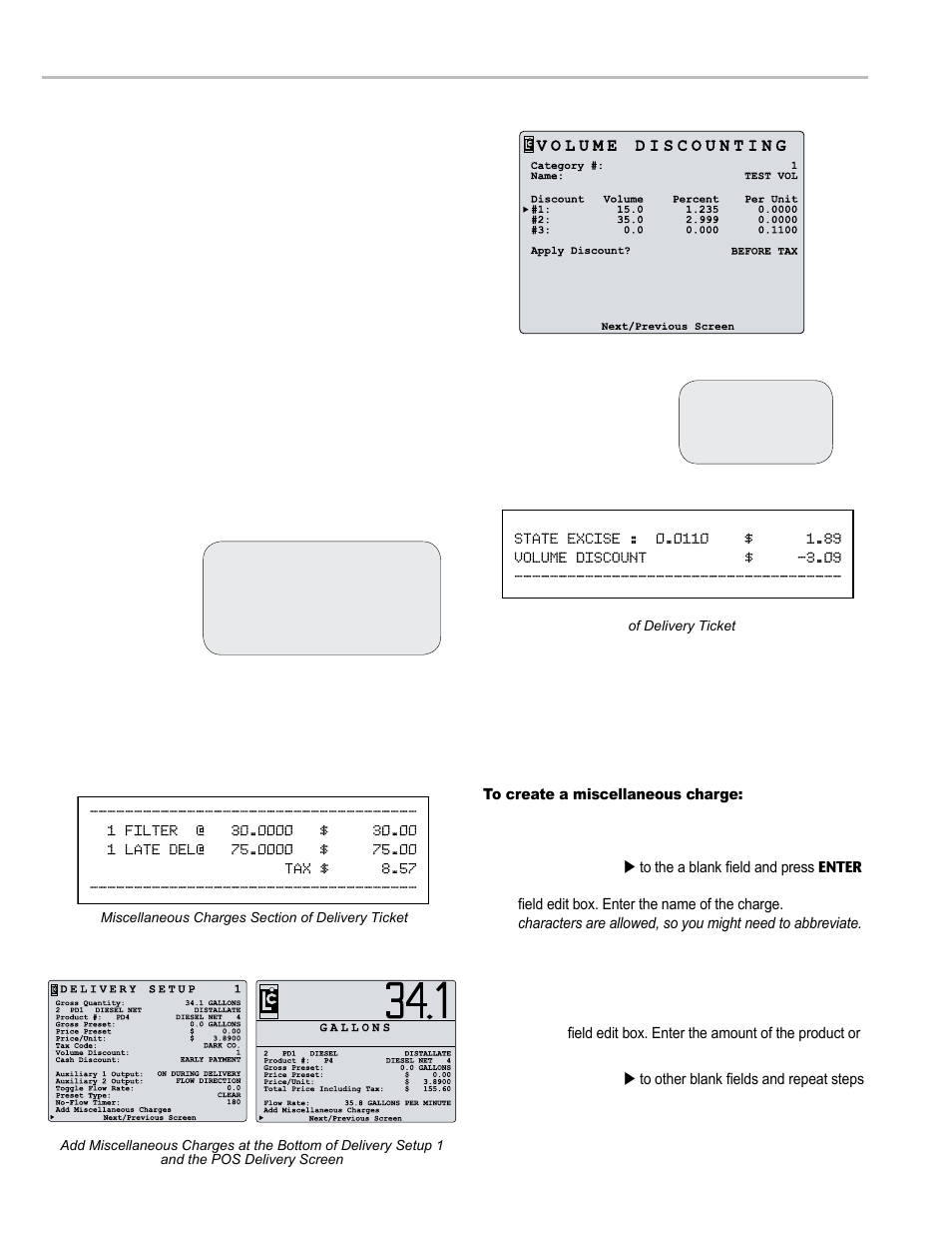 Point-of-sale setup, Miscellaneous charges | Liquid Controls LCR 600 Setup & Op User Manual | Page 40 / 68