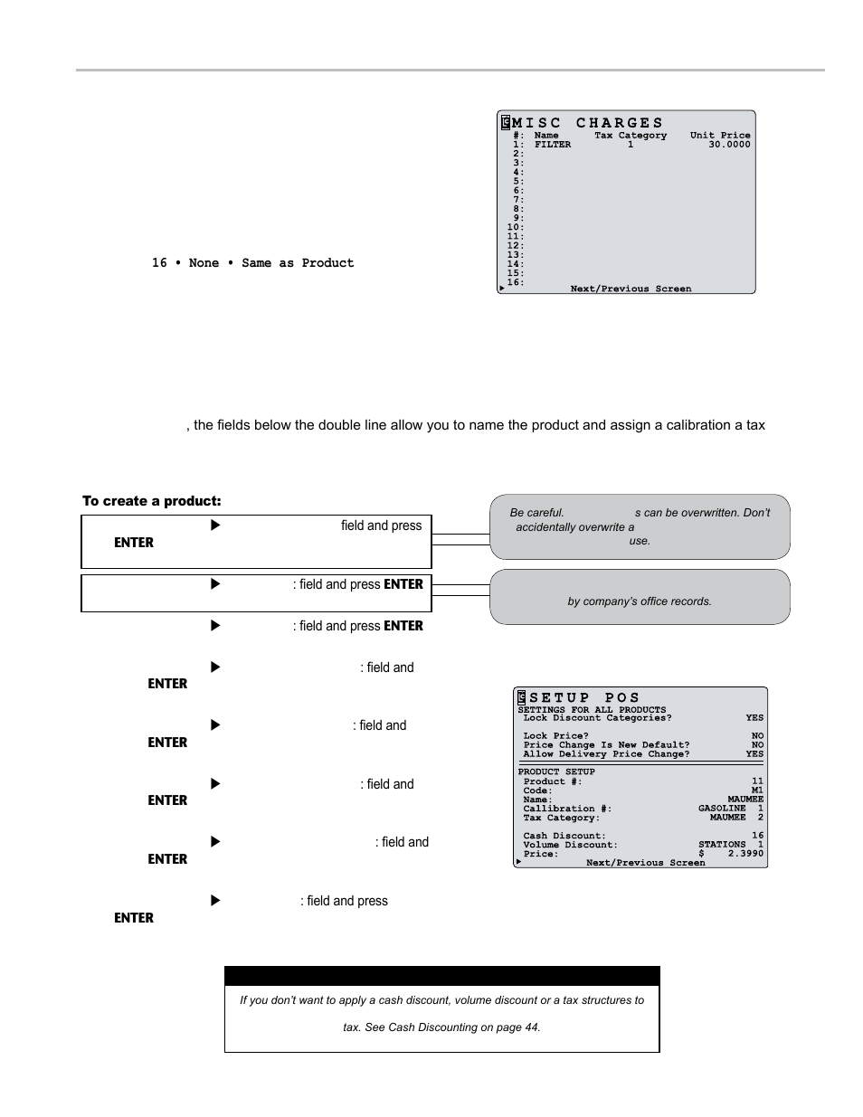 Point-of-sale setup, Setup pos (creating products) | Liquid Controls LCR 600 Setup & Op User Manual | Page 41 / 68