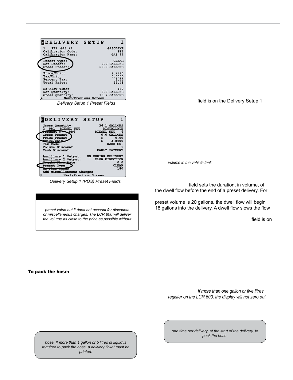 Operation - preset deliveries, Packing the hose | Liquid Controls LCR 600 Setup & Op User Manual | Page 47 / 68