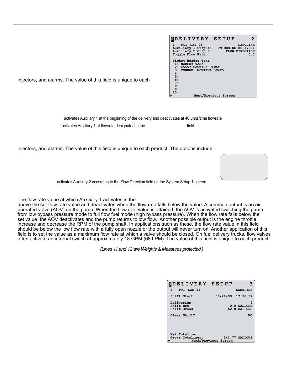 Operation - delivery setup | Liquid Controls LCR 600 Setup & Op User Manual | Page 50 / 68
