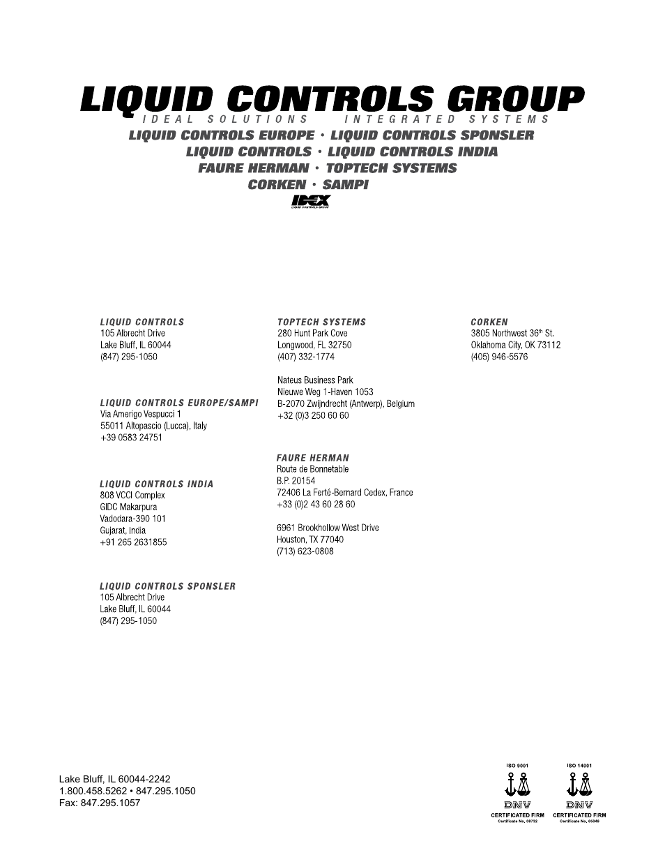 Liquid Controls LCR 600 Setup & Op User Manual | Page 68 / 68