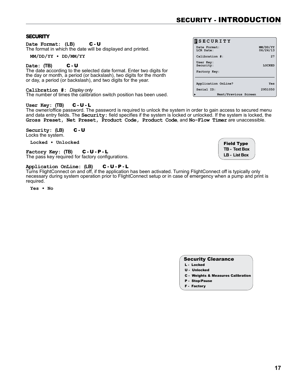 Introduction, Security | Liquid Controls FlightConnect 600 User Manual | Page 17 / 52