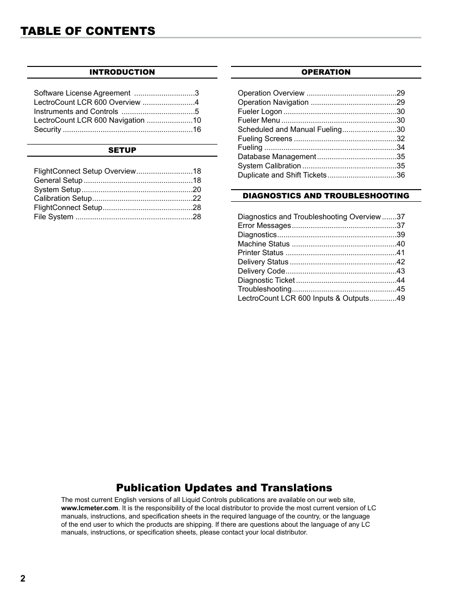 Liquid Controls FlightConnect 600 User Manual | Page 2 / 52