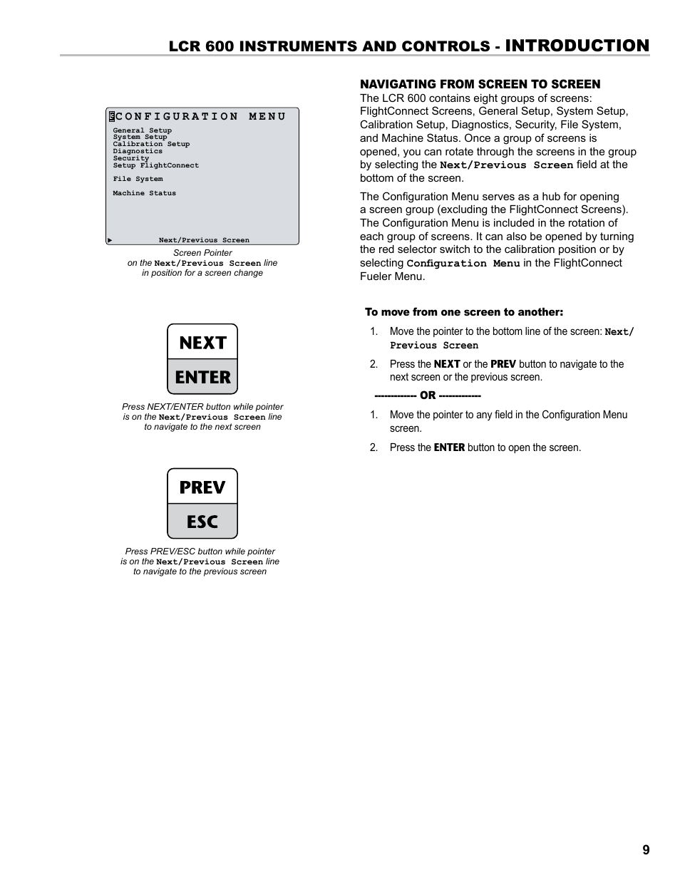 Introduction, Lcr 600 instruments and controls | Liquid Controls FlightConnect 600 User Manual | Page 9 / 52