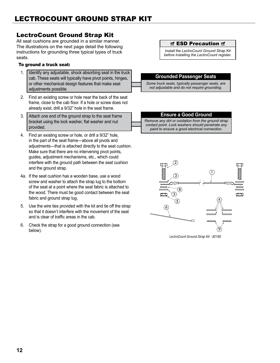 Lectrocount ground strap kit | Liquid Controls LCR-II Installation E3655-E3656 User Manual | Page 12 / 36
