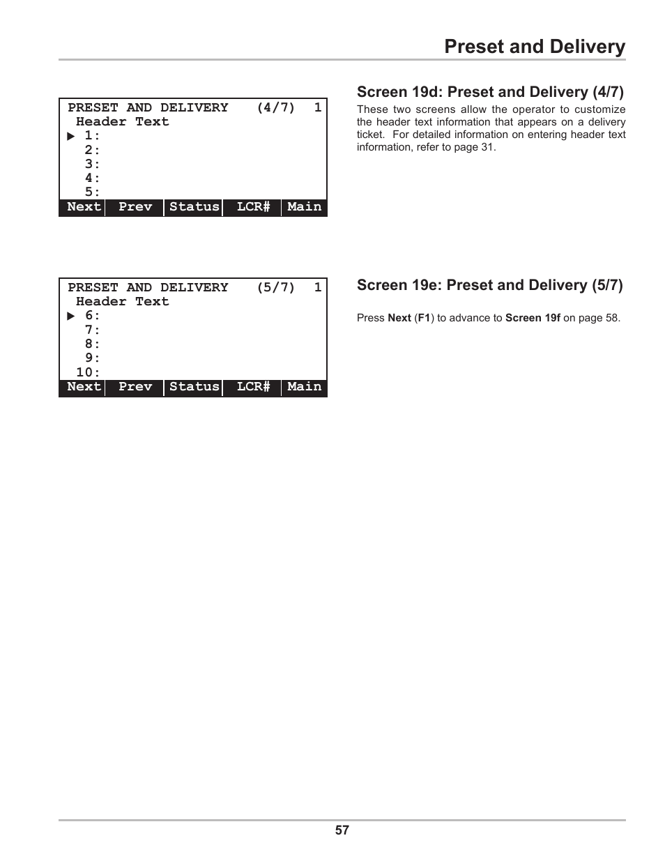 Preset and delivery | Liquid Controls DMS Setup User Manual | Page 57 / 84