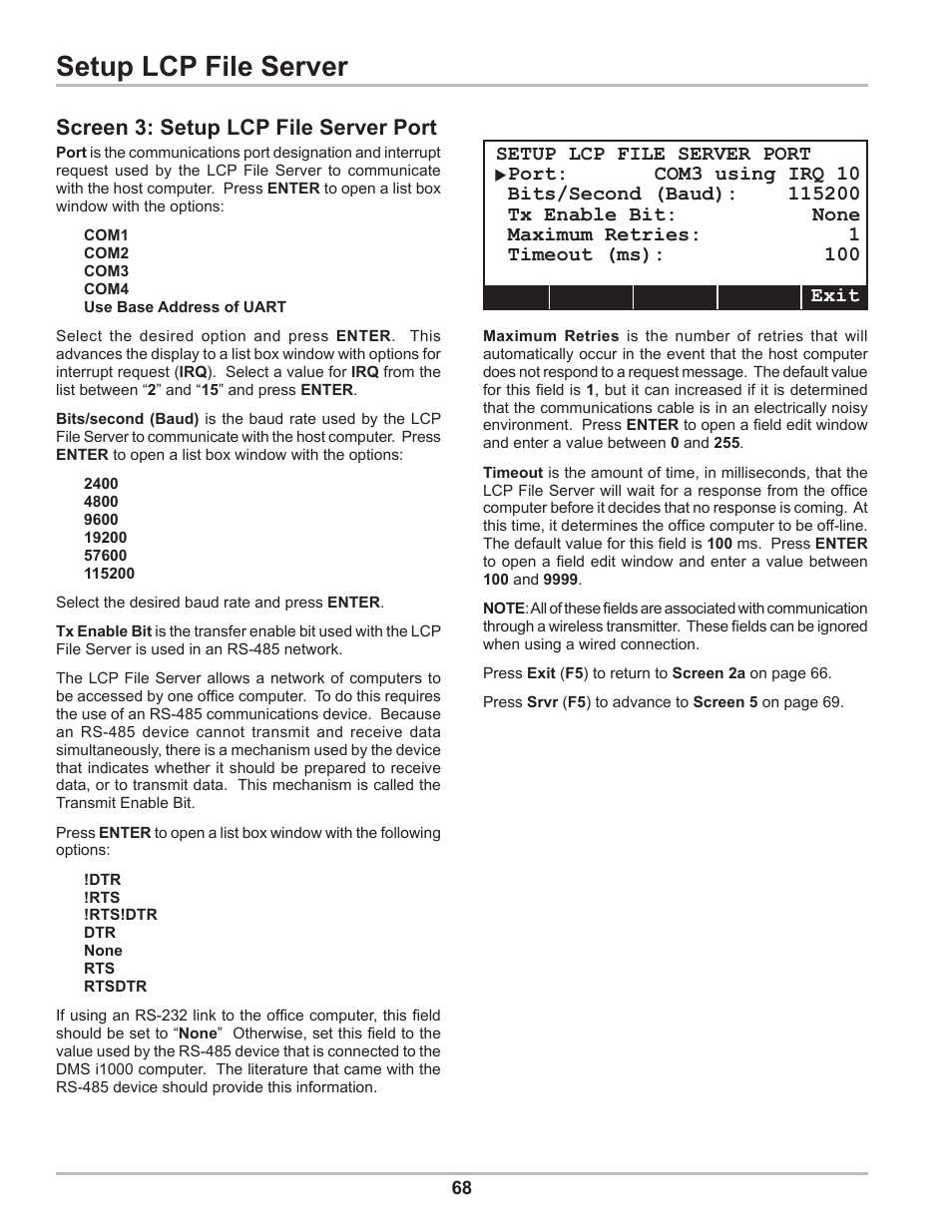 Setup lcp file server, Screen 3: setup lcp file server port | Liquid Controls DMS Setup User Manual | Page 68 / 84