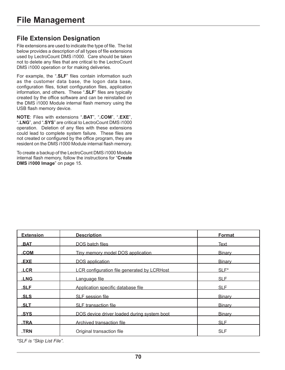 File management, File extension designation | Liquid Controls DMS Setup User Manual | Page 70 / 84