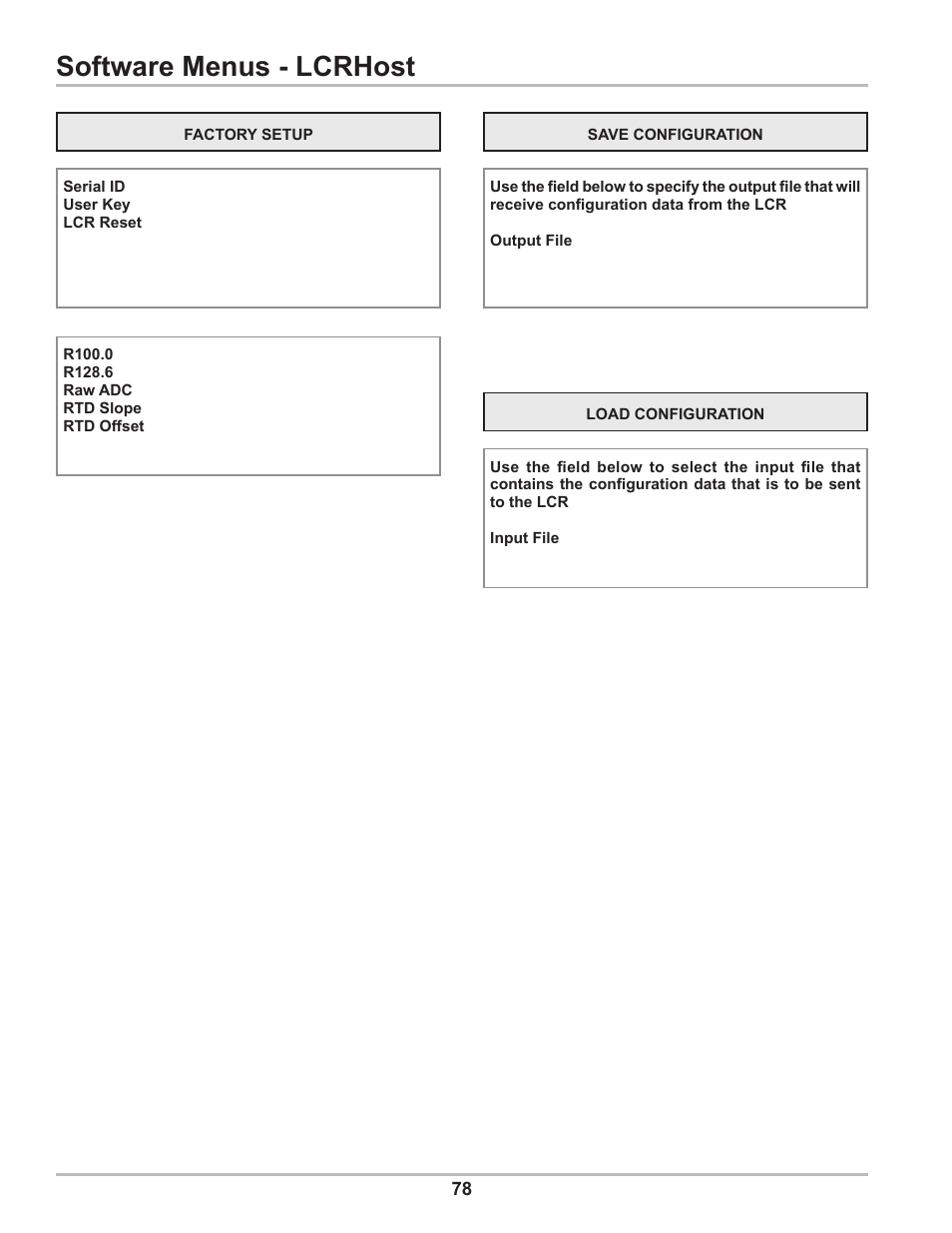 Software menus - lcrhost | Liquid Controls DMS Setup User Manual | Page 78 / 84