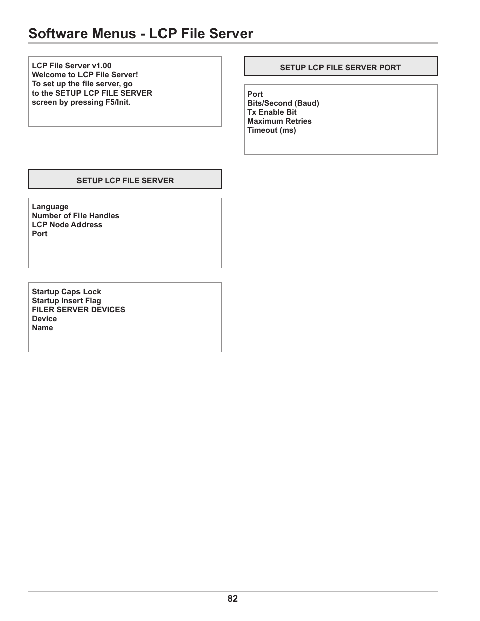 Software menus - lcp file server | Liquid Controls DMS Setup User Manual | Page 82 / 84