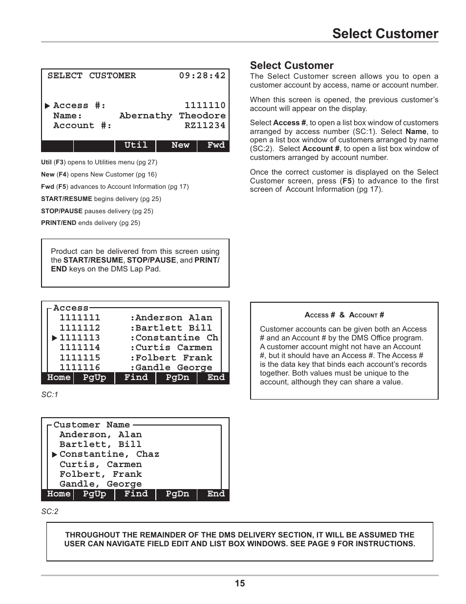 Select customer | Liquid Controls DMS Delivery User Manual | Page 15 / 52