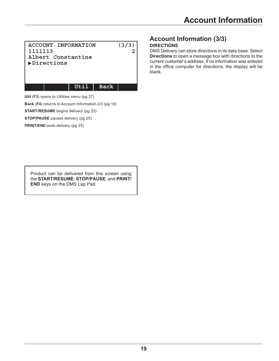 Account information, Account information (3/3) | Liquid Controls DMS Delivery User Manual | Page 19 / 52