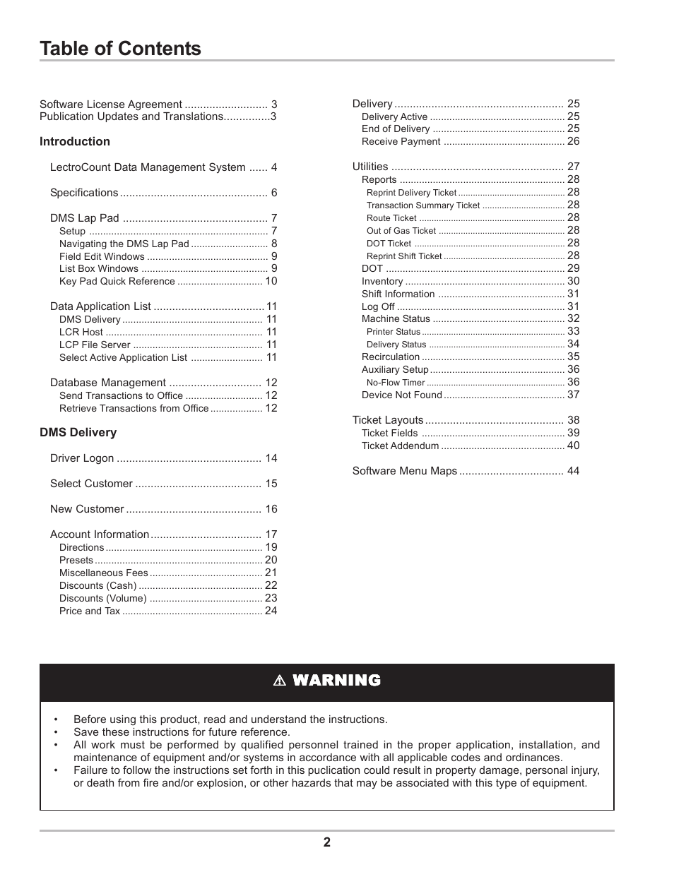 Liquid Controls DMS Delivery User Manual | Page 2 / 52