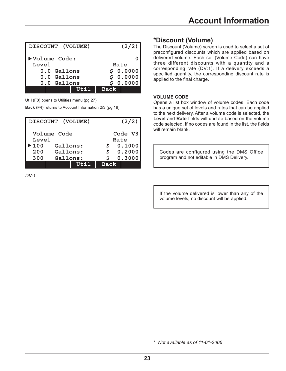 Account information | Liquid Controls DMS Delivery User Manual | Page 23 / 52