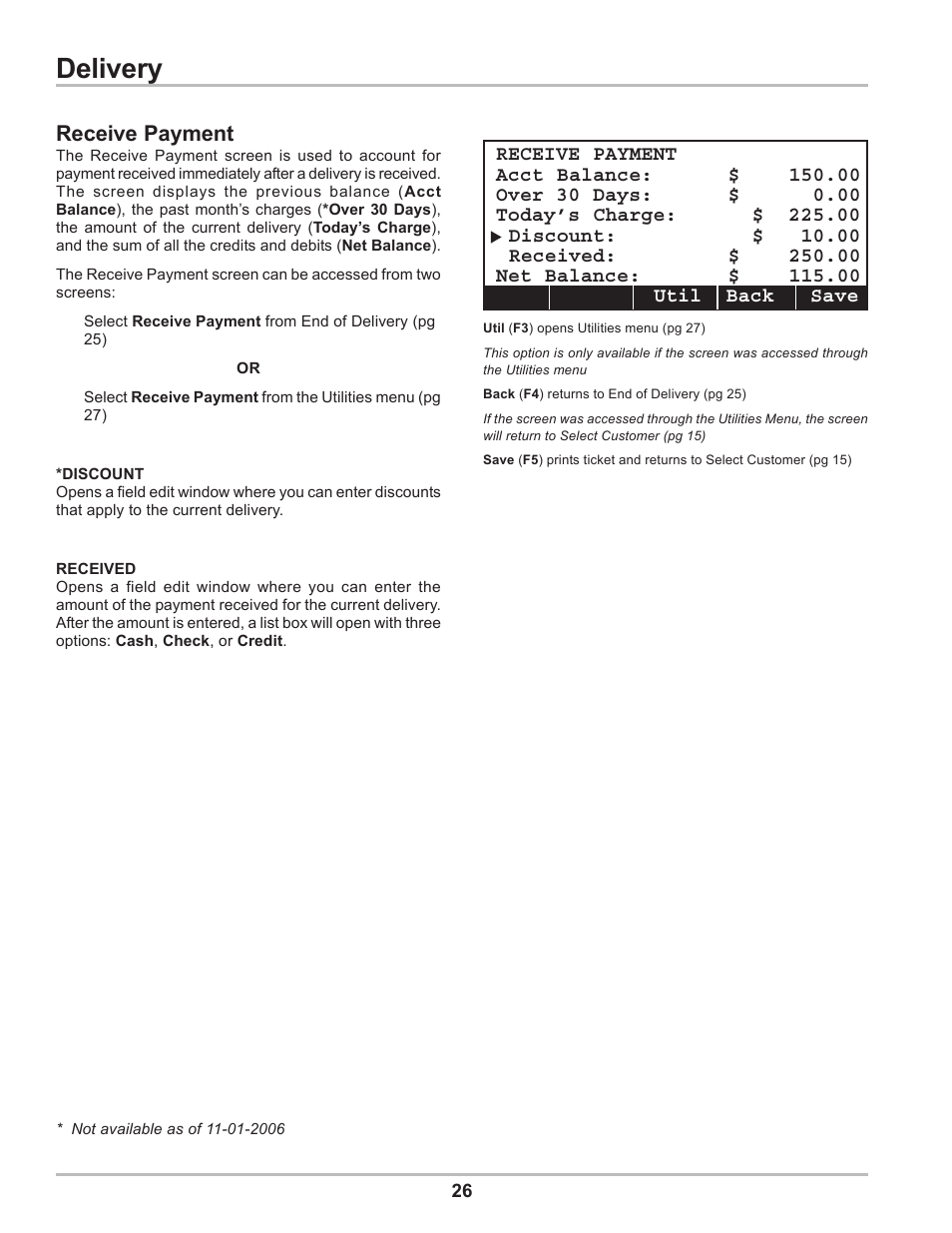 Delivery, Receive payment | Liquid Controls DMS Delivery User Manual | Page 26 / 52