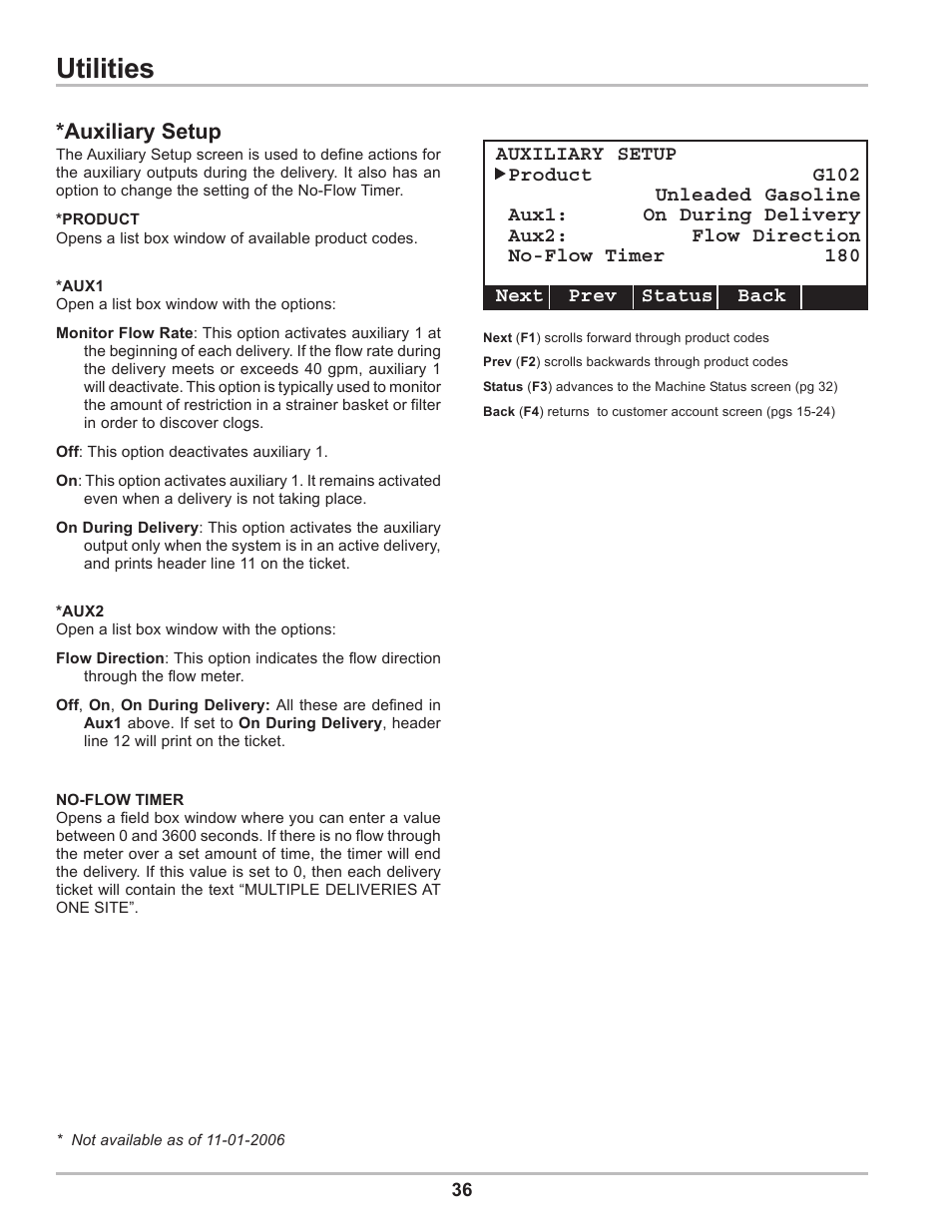 Utilities, Auxiliary setup | Liquid Controls DMS Delivery User Manual | Page 36 / 52