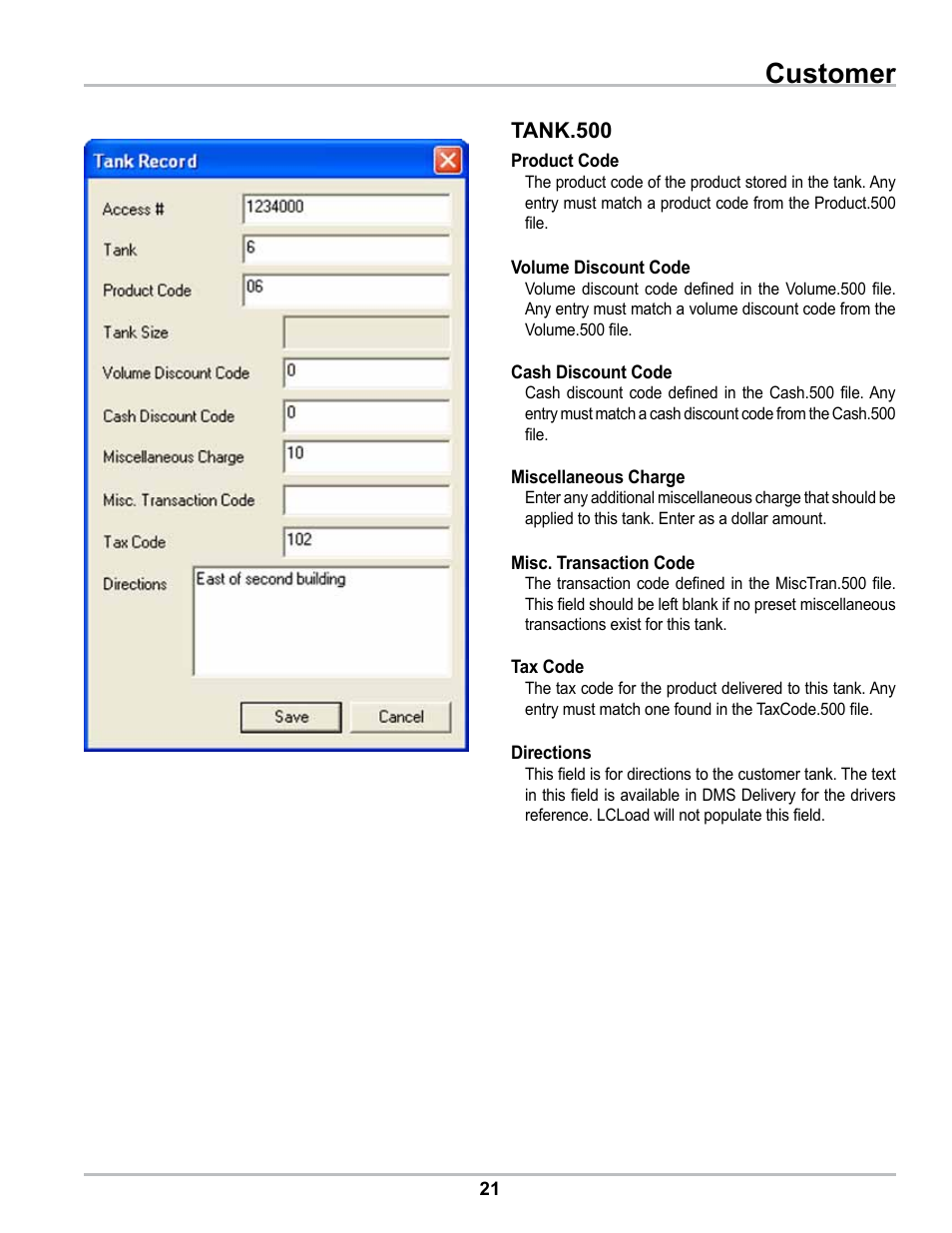 Customer | Liquid Controls DMS Office User Manual | Page 21 / 52