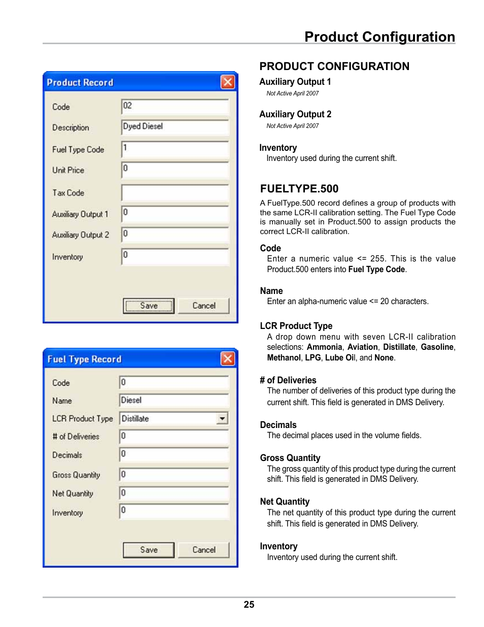 Product configuration, Fueltype.500 | Liquid Controls DMS Office User Manual | Page 25 / 52