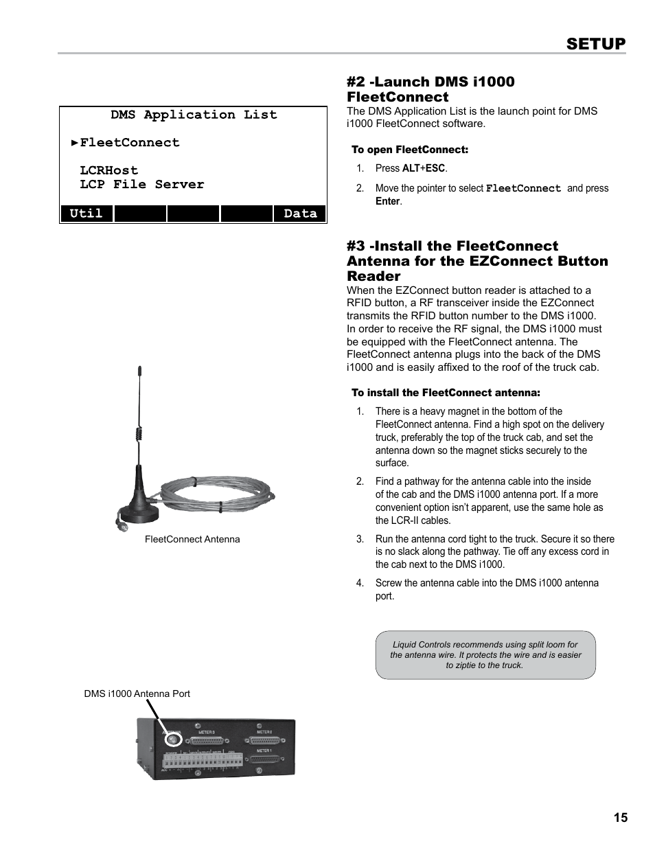 Setup | Liquid Controls DMS i1000 EZConnect Operators User Manual | Page 15 / 36