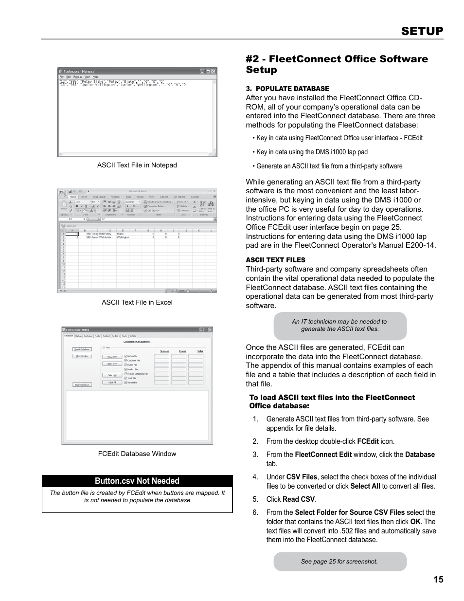 Setup, 2 - fleetconnect office software setup | Liquid Controls EZConnect Office User Manual | Page 15 / 44