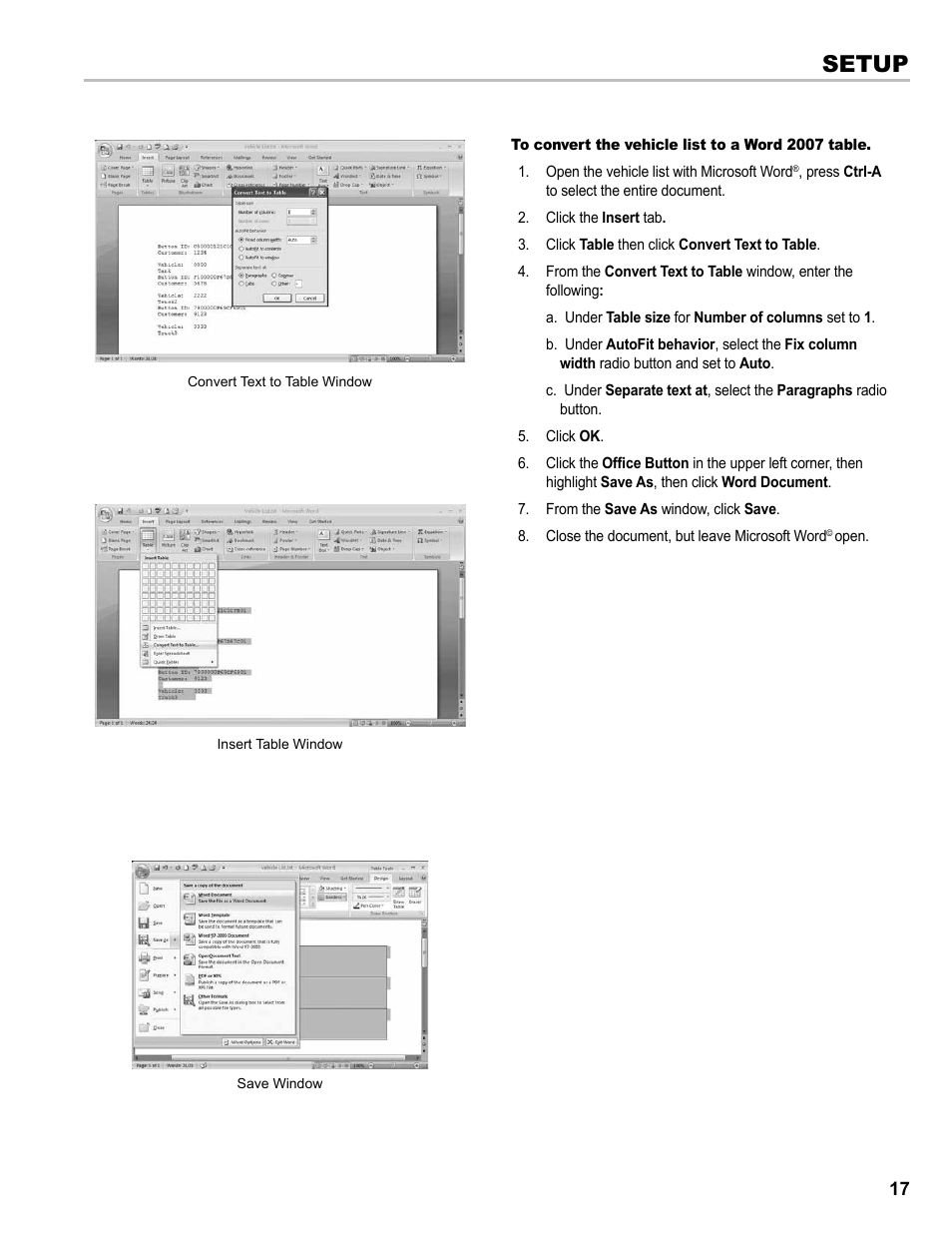 Setup | Liquid Controls EZConnect Office User Manual | Page 17 / 44