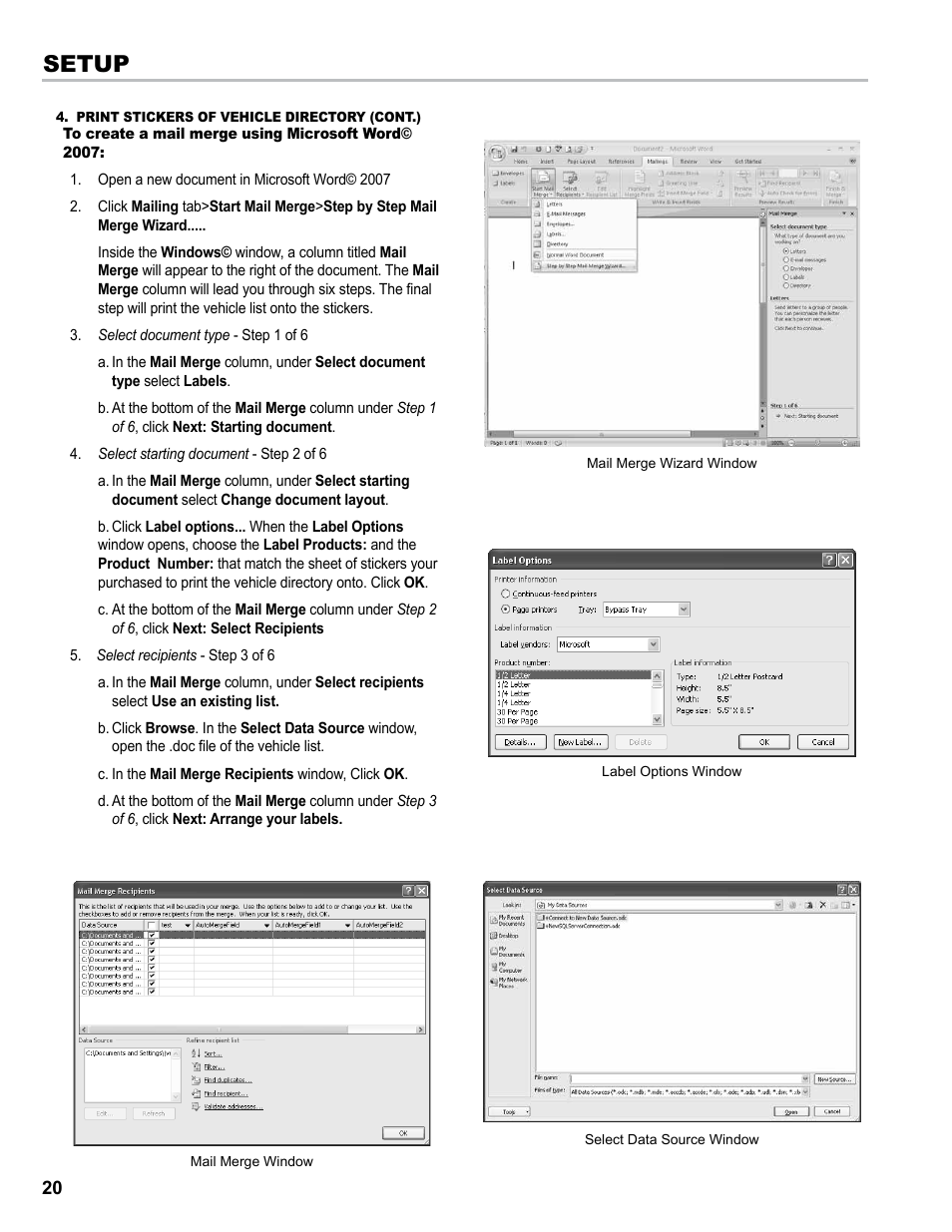 Setup | Liquid Controls EZConnect Office User Manual | Page 20 / 44