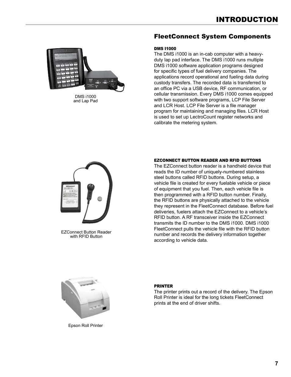 Introduction, Fleetconnect system components | Liquid Controls EZConnect Office User Manual | Page 7 / 44