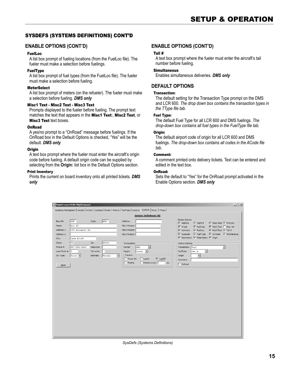 Setup & operation | Liquid Controls FlightConnect Office User Manual | Page 15 / 36