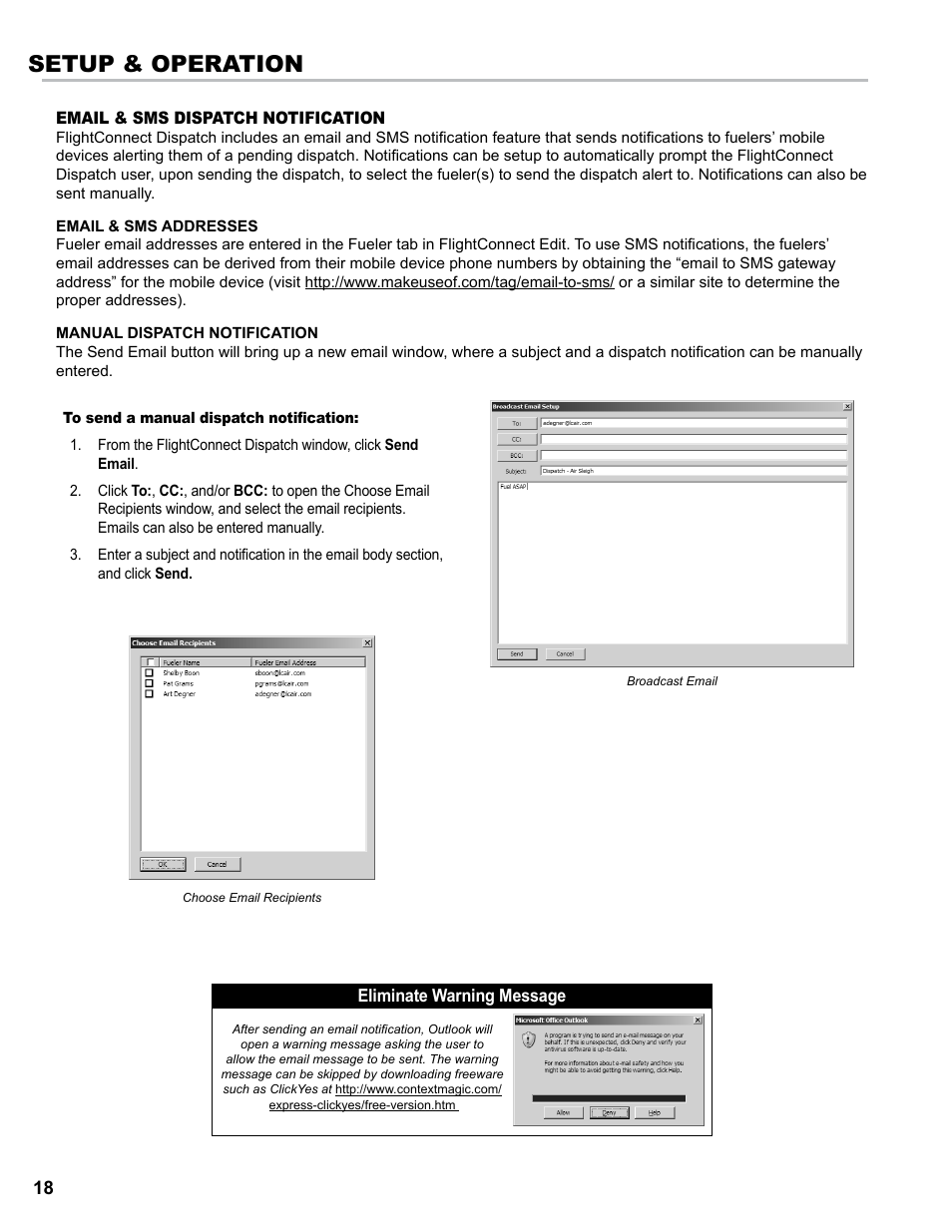 Setup & operation | Liquid Controls FlightConnect Office User Manual | Page 18 / 36