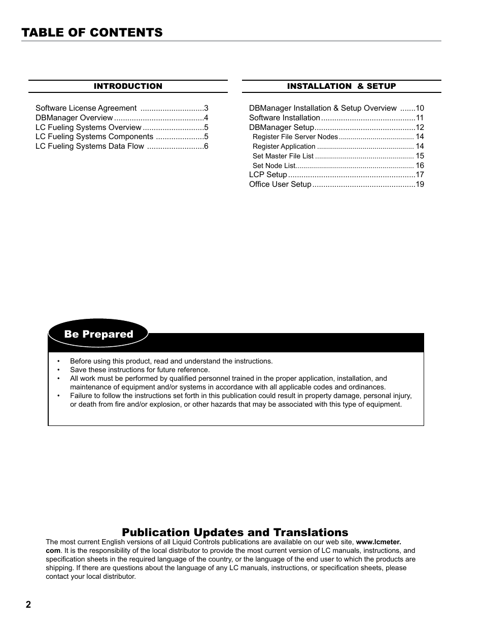 Liquid Controls DB Manager User Manual | Page 2 / 20