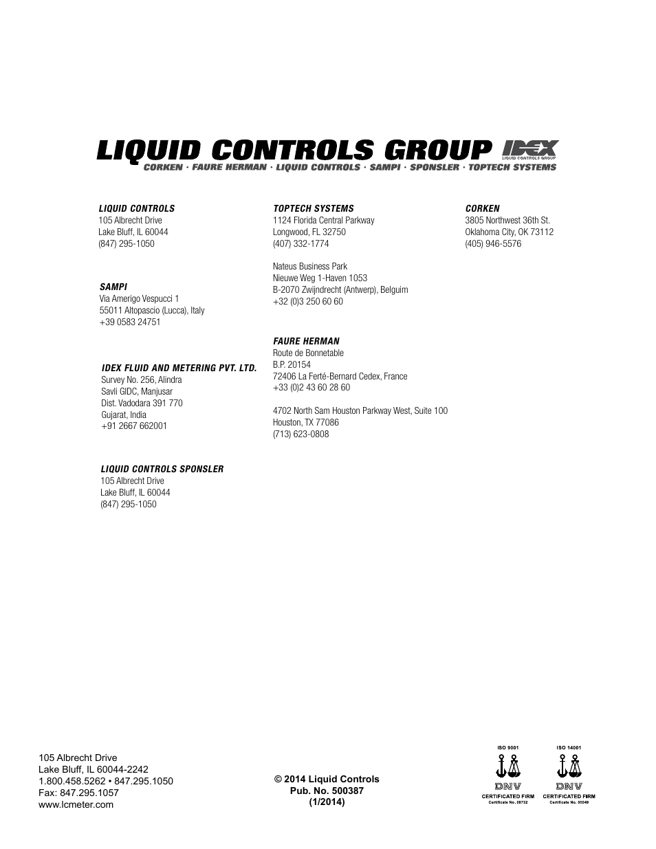 Liquid Controls DB Manager User Manual | Page 20 / 20