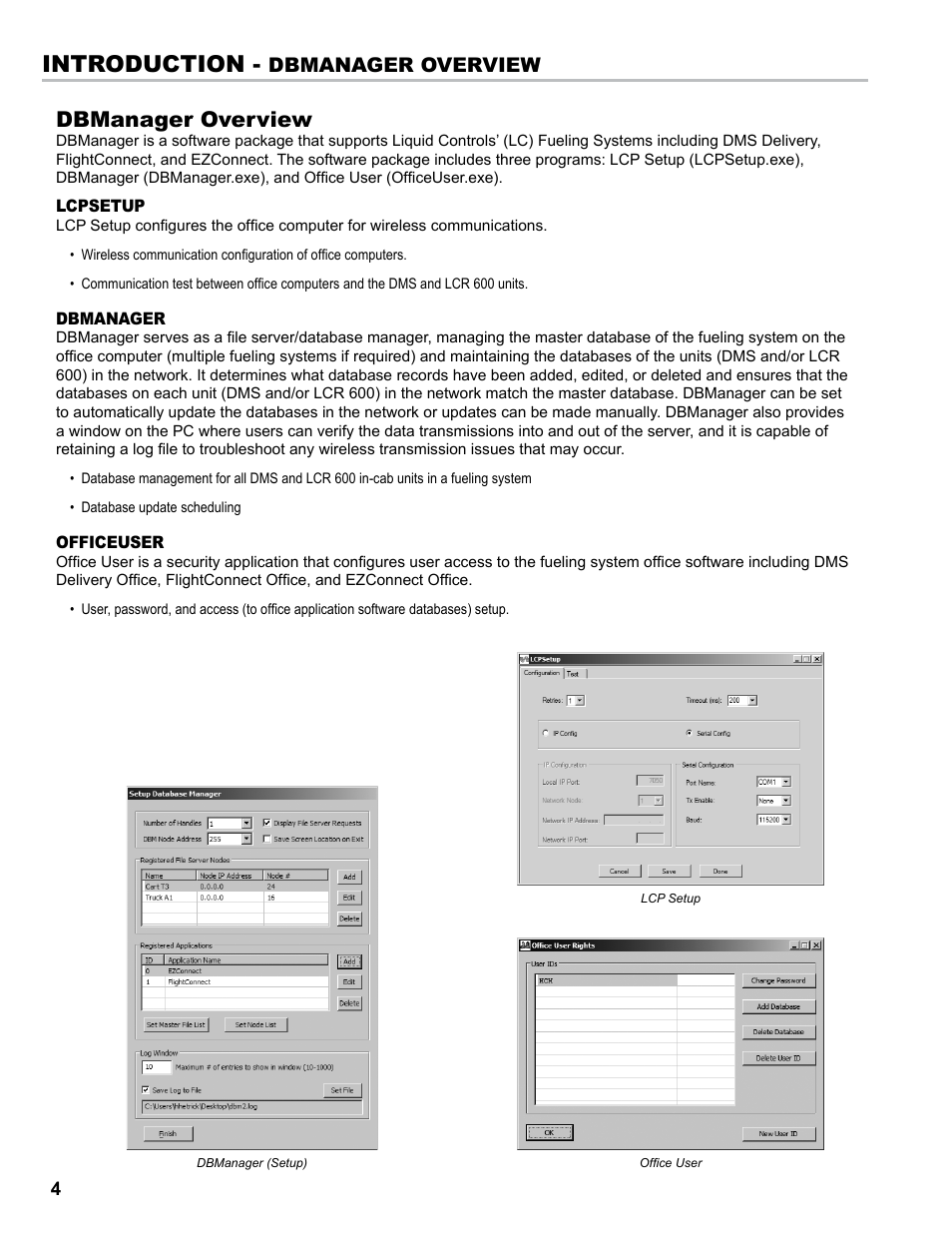 Introduction, Dbmanager overview | Liquid Controls DB Manager User Manual | Page 4 / 20