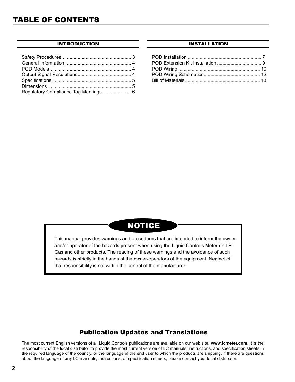 Liquid Controls POD User Manual | Page 2 / 16