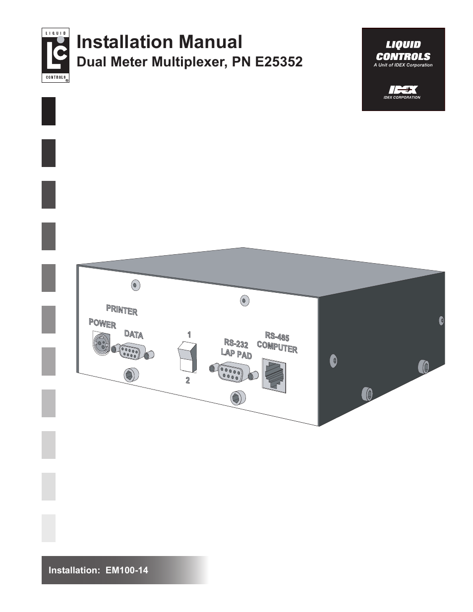 Liquid Controls Dual Meter Multiplexer User Manual | 8 pages