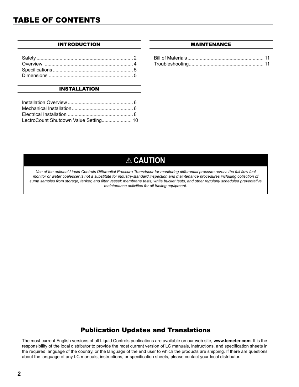 Liquid Controls Differential Pressure Transducer User Manual | Page 2 / 12