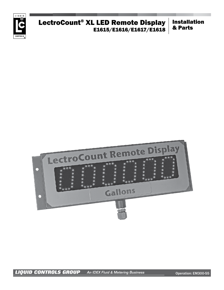 Liquid Controls XL LED Display E1615_E1616_E1617_E1618 User Manual | 20 pages