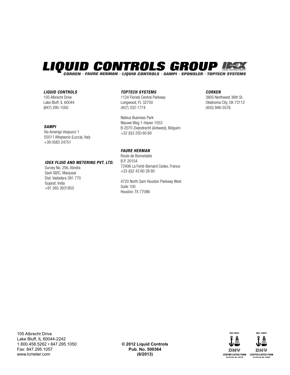 Liquid Controls XL LED Display E1615_E1616_E1617_E1618 User Manual | Page 20 / 20