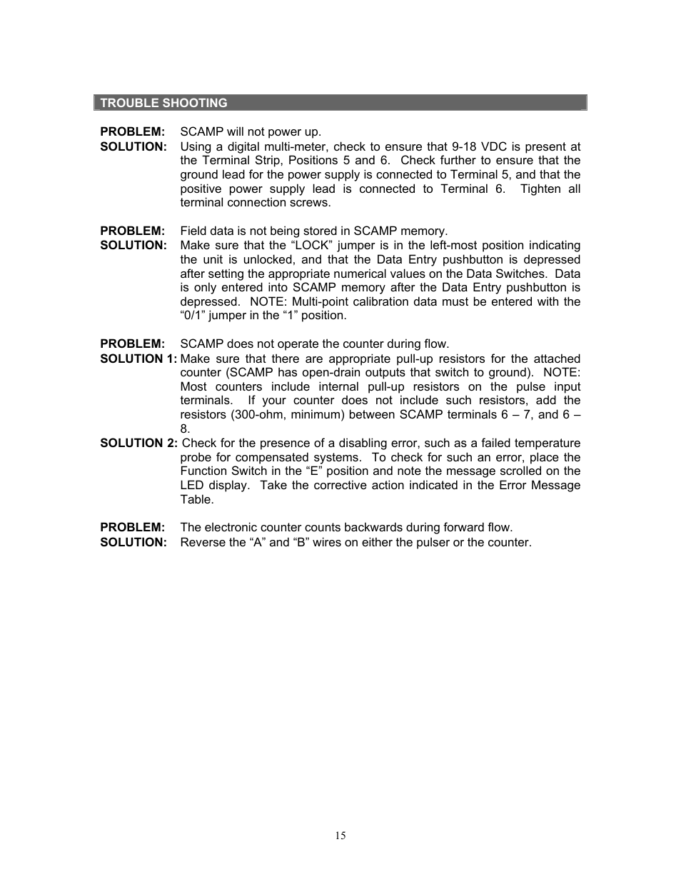 Liquid Controls SCAMP User Manual | Page 15 / 20