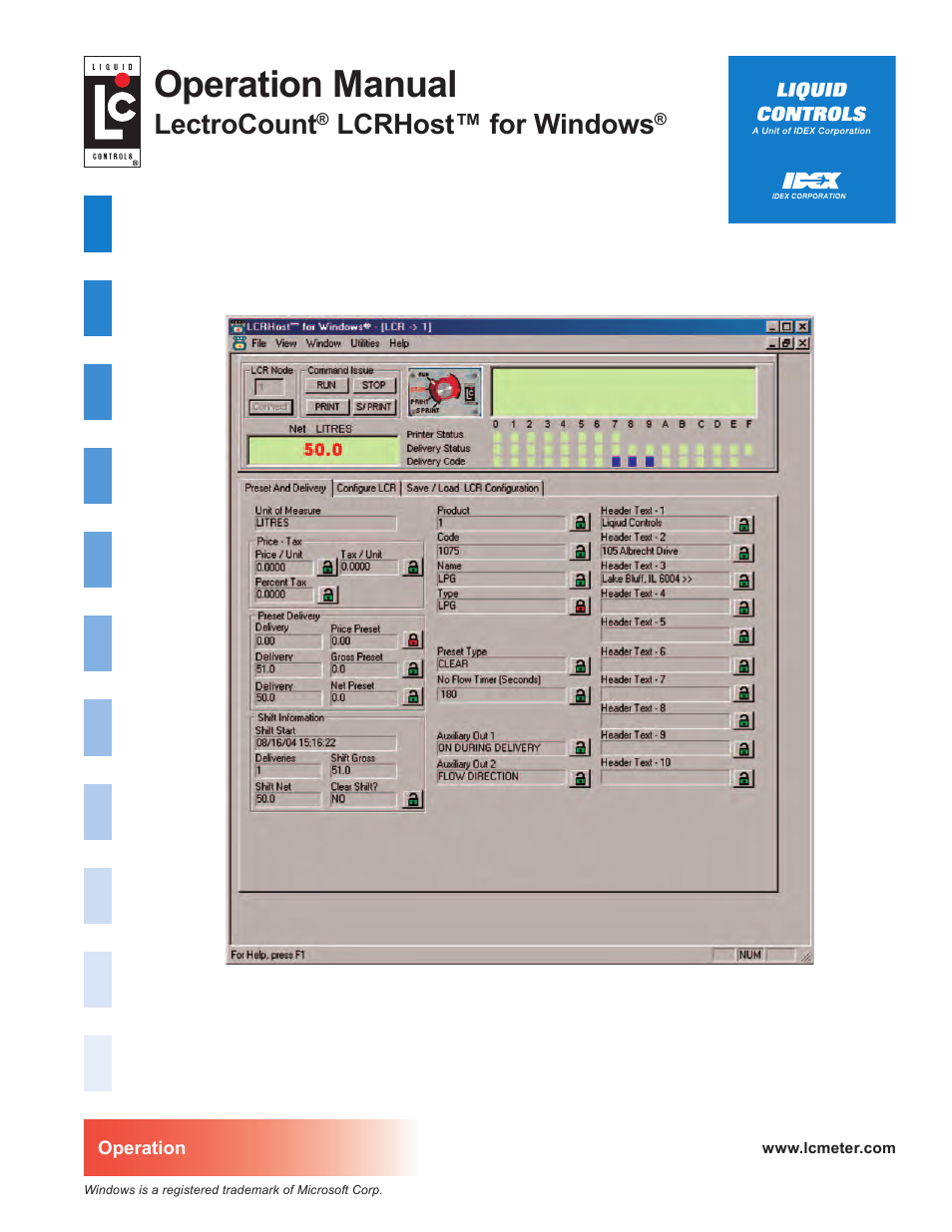 Liquid Controls WinHost Operation User Manual | 44 pages