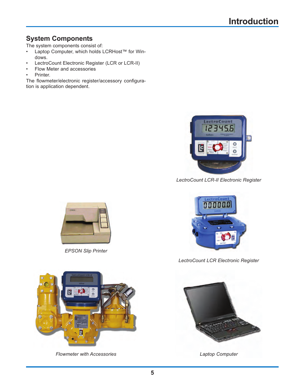 Introduction, System components | Liquid Controls WinHost Operation User Manual | Page 5 / 44
