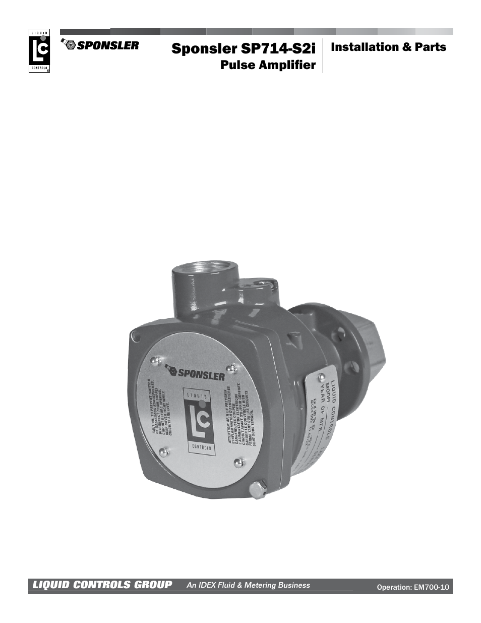 Liquid Controls SP714-S2i User Manual | 12 pages