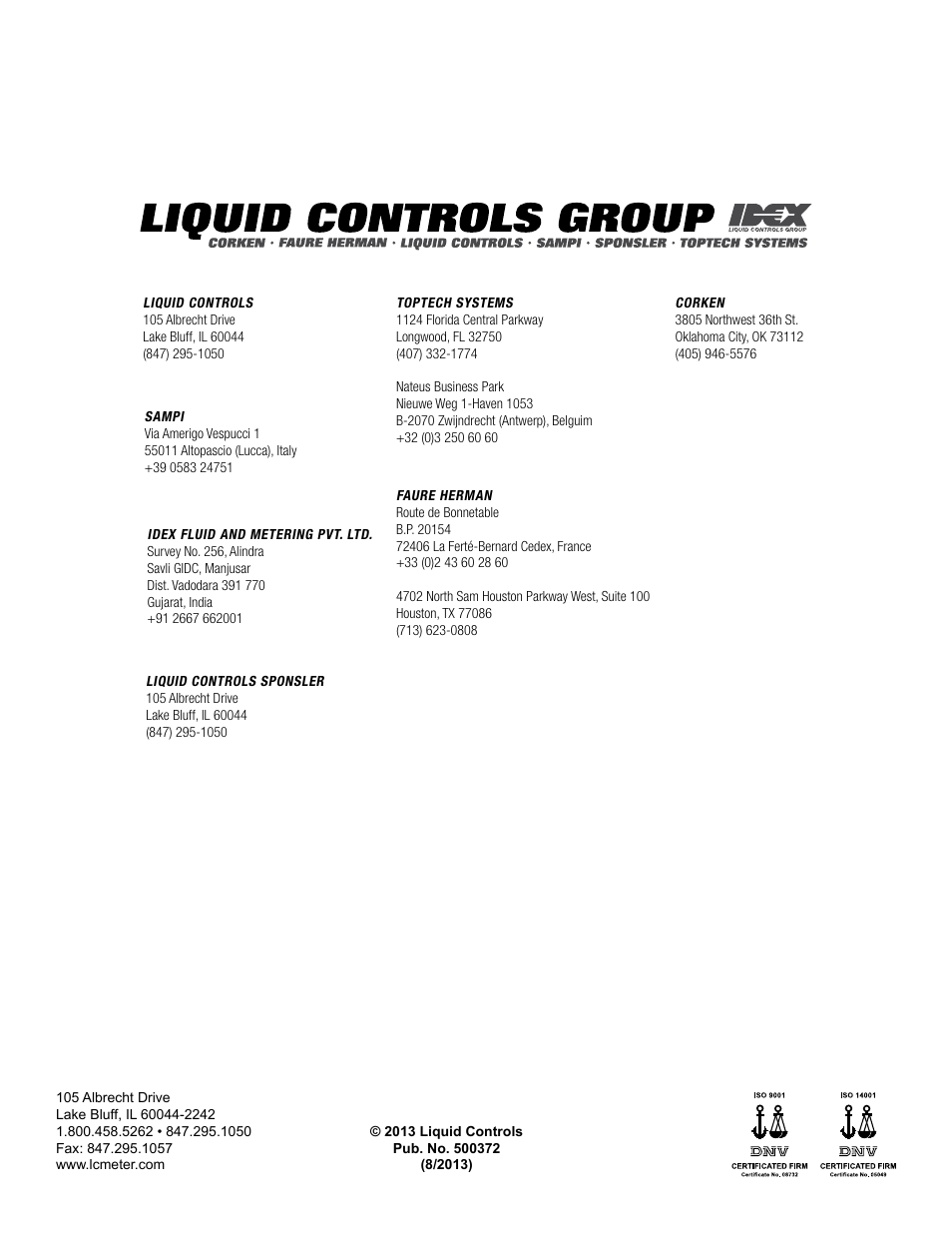 Liquid Controls SP714-S2i User Manual | Page 12 / 12