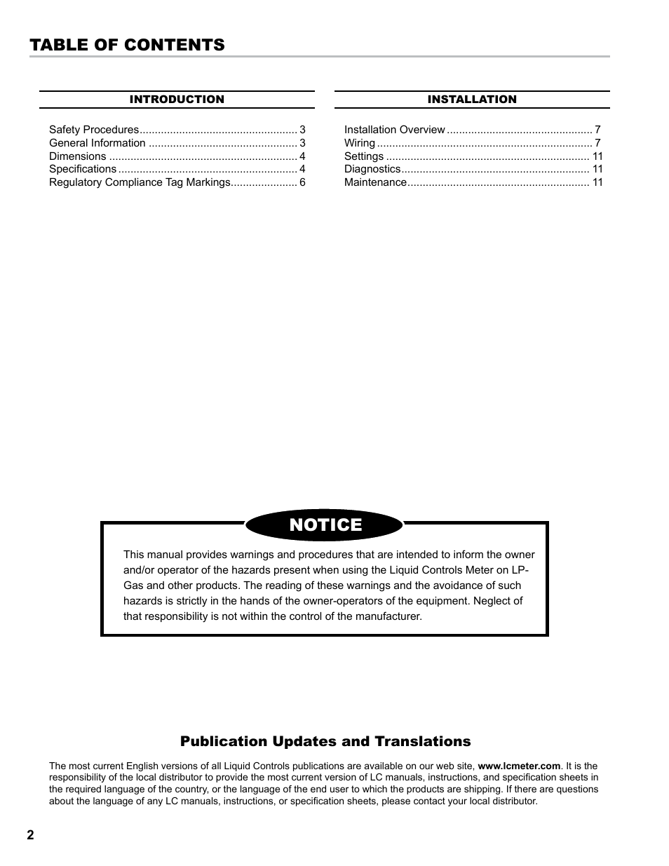 Liquid Controls SP714-S2i User Manual | Page 2 / 12