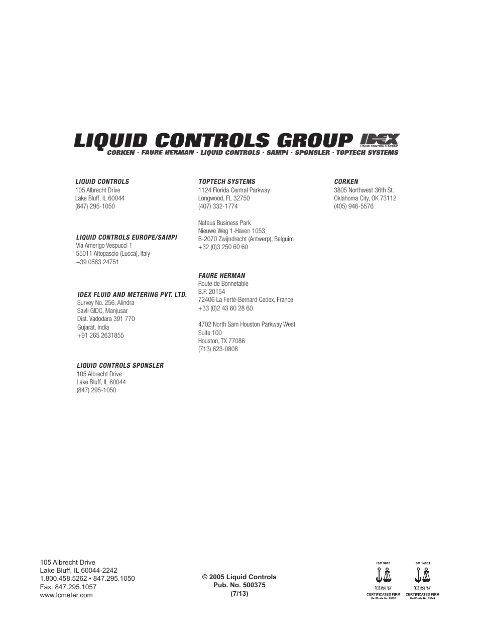 Liquid Controls HML110 IOM User Manual | Page 31 / 31