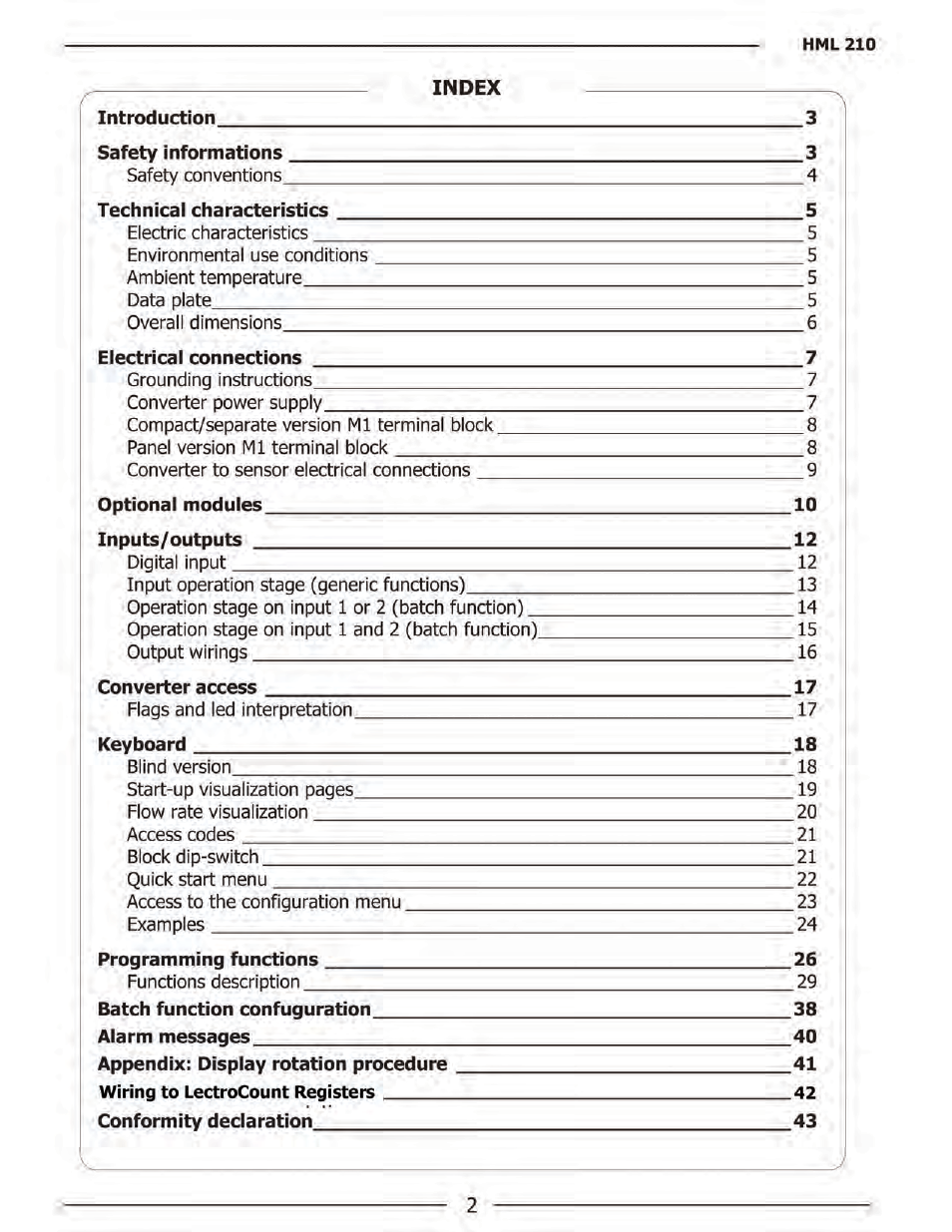 Liquid Controls HML210 IOM - LCMag User Manual | Page 2 / 44